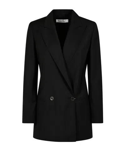 Max Mara Mxmbikini Double-breasted Tailored Blazer In Black