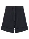 Max Mara Mxmcalca Tailored Shorts Belt Loops Pockets In Blue