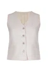 Max Mara Beige Linen And Cable Knit Mxmcalibri Vest In Neutral