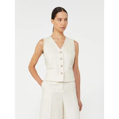 Max Mara Mxmcalibri Waistcoat Beige In White