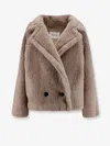 Max Mara Mxmcambusa Alpaca And Cashmere Fur Jacket In Brown