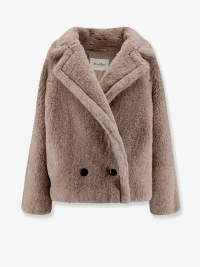 Max Mara Mxmcambusa Alpaca And Cashmere Fur Jacket In Brown