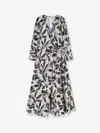 Max Mara Floral-print Cotton-poplin Wrap Dress In White