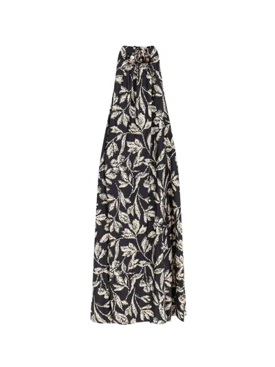 Max Mara Printed Silk-twill Midi Dress In Multi