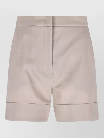 Max Mara Mxmcelebre Tailored Shorts Belt Loops In Neutral