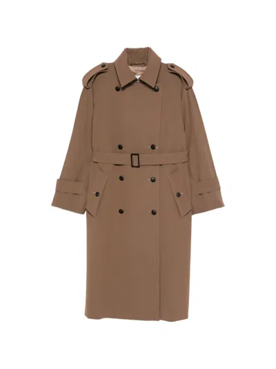 Max Mara Mxmcerto Belted Trench Coat In Brown