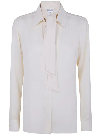 Max Mara "melania" Silk Shirt In White