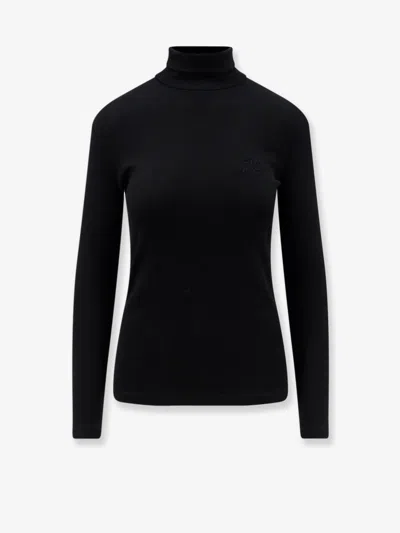Max Mara Mxmcono Wool Turtleneck In Black