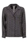 Max Mara Mxmdisco - Semi-fitted Printed Silk Shirt In Brown