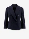 Max Mara Mxmdorico Stretch Virgin Wool Blazer In Blue