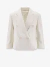 Max Mara Mxmdorico Stretch Virgin Wool Blazer In White