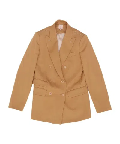 Max Mara Mxmegrege Double-breasted Blazer In Brown