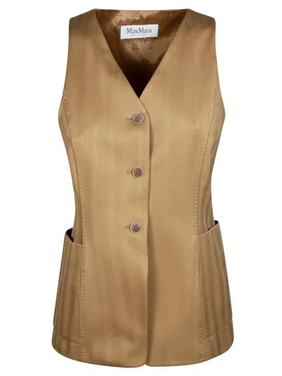 Max Mara Mxmfalla Gilet For Women In Beige