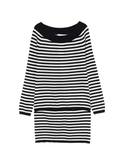 Max Mara Mxmfaretra Marfil Rallado Azul Cachemira Capra Sweater In Multi