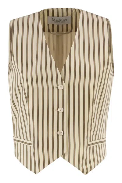 Max Mara Beige Cotton Silk Mxmfauno In Neutral