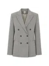 Max Mara Mxmflash Double-breasted Jacket In Gray