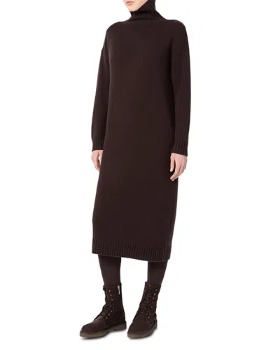 Max Mara Mxmfragore Knit Dress In Dark Brown
