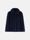 Max Mara 'mxmfuggito' Blue Alpaca And Wool Jacket In Blue