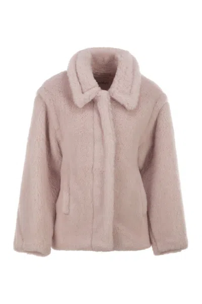 Max Mara "mxmfuggito" Single Breasted Short Classic Coat In Pink