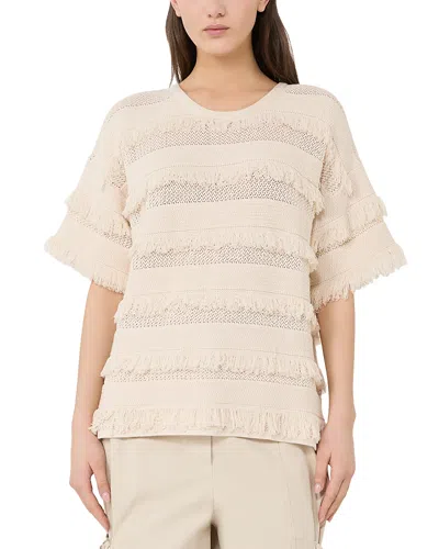 Max Mara Mxmgarza Short Sleeve Sweater In Neutral