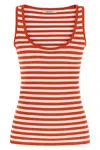 Max Mara Coral Striped Rib Tank Top In Red
