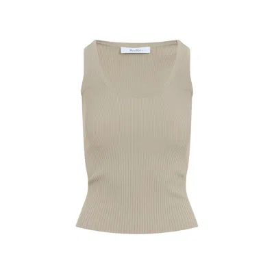 Max Mara Mxmghiro - Viscose Blend Yarn Top In Brown