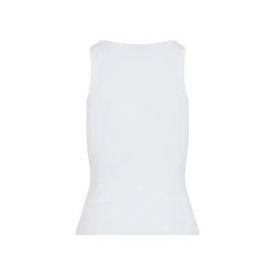 Max Mara Mxmghiro - Viscose Blend Yarn Top In White