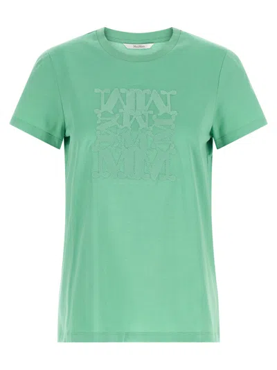 Max Mara Green Embroidered Crew Neck T-shirt