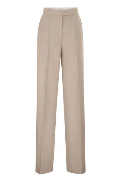 Max Mara Mxmgirone - Trousers In Wool, Mohair And Silk In Neutral