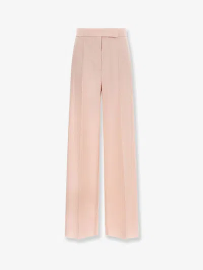 Max Mara Mxmgirone Virgin Wool, Silk And Mohair Trousers In Pink