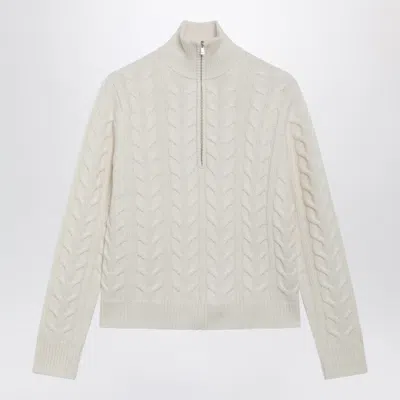 Max Mara Mxmlibero White Cashmere Sweater In Neutral