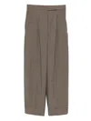 Max Mara Mxmmanetta Pinstriped Pleated Trousers In Brown
