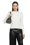 Max Mara Crew-neck Long-sleeve Knit Top In White