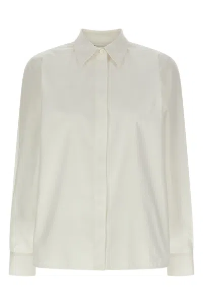 Max Mara Mxmmaroso Shirt Long Sleeves Buttoned Cuffs In White