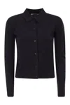 Max Mara Knit Cardigan Long Sleeves Ribbed Hem In Blue