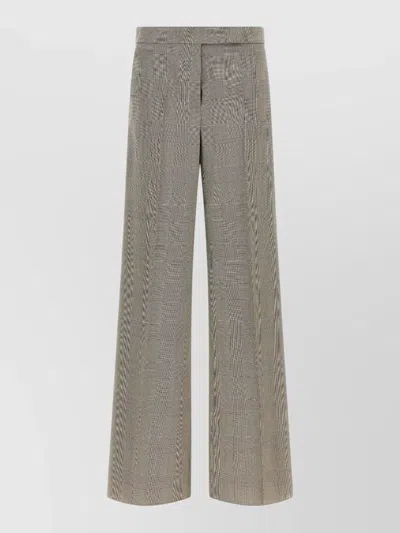 Max Mara Mxmnetto Pants High Waist Pleated Wide Leg In Gray
