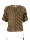 Max Mara Silk Chevron-jacquard Jacket In Brown
