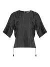 Max Mara Silk Stripe Short-sleeve Blouse In Multi
