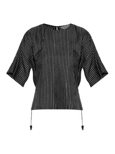 Max Mara Mxmnordica Printed Silk Blouse In Black