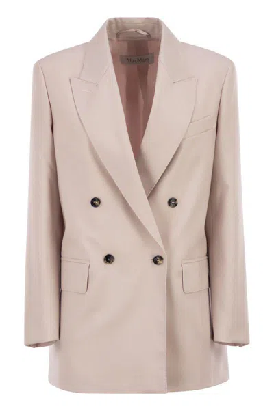 Max Mara Mxmombrosa - Double-breasted Blazer In Wool, Mohair And Silk In Brown