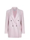 Max Mara Ombrosa Double Breasted Wool Blazer Jackets Rose In Pink