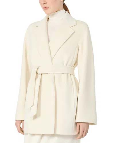 Max Mara Mxmondina Belted Wool Coat In Animal Print