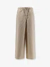 Max Mara Wide-fit Striped Cotton And Silk Canvas Trousers In Neutral