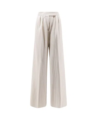 Max Mara Mxmosso Cotton Trousers In Neutral