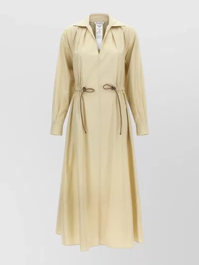 Max Mara Mxmpedaggi Dress Elasticated Waist Long Sleeves In Neutral