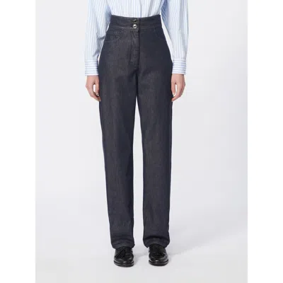 Max Mara Mxmpesco Trouser Blue In Black
