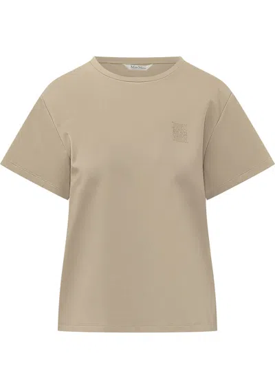Max Mara Mxmquagga Logo T-shirt In Roccia