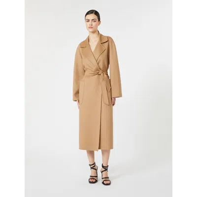Max Mara Manuela Icon Belted Camel Hair Coat In Brown