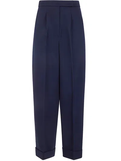 Max Mara "mxmrugiada" Classic Trousers In Blue
