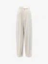 Max Mara Mxmrugiada Virgin Wool Trousers In White